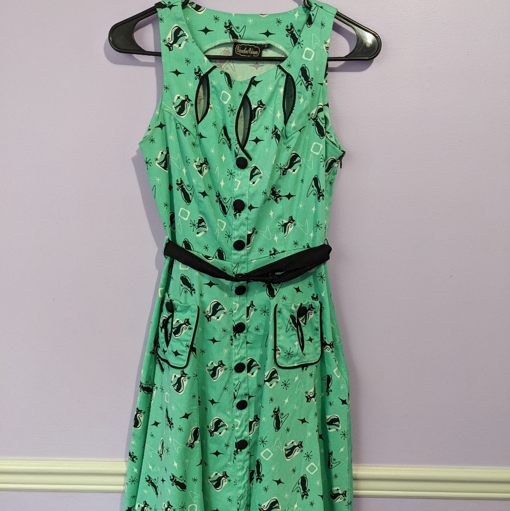 Voodoo Vixen Mint Cat Dress